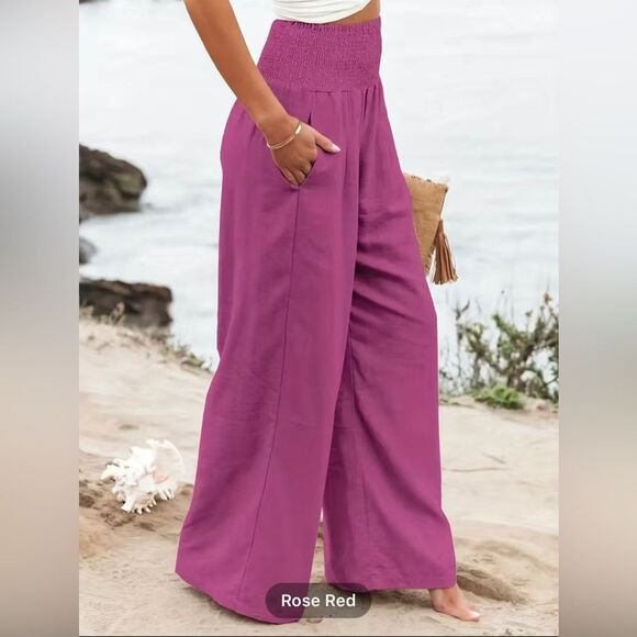 NWOT Wide Leg Casual Pants JRS XL ROSE RED (MAGENTA) - Picture 4 of 5